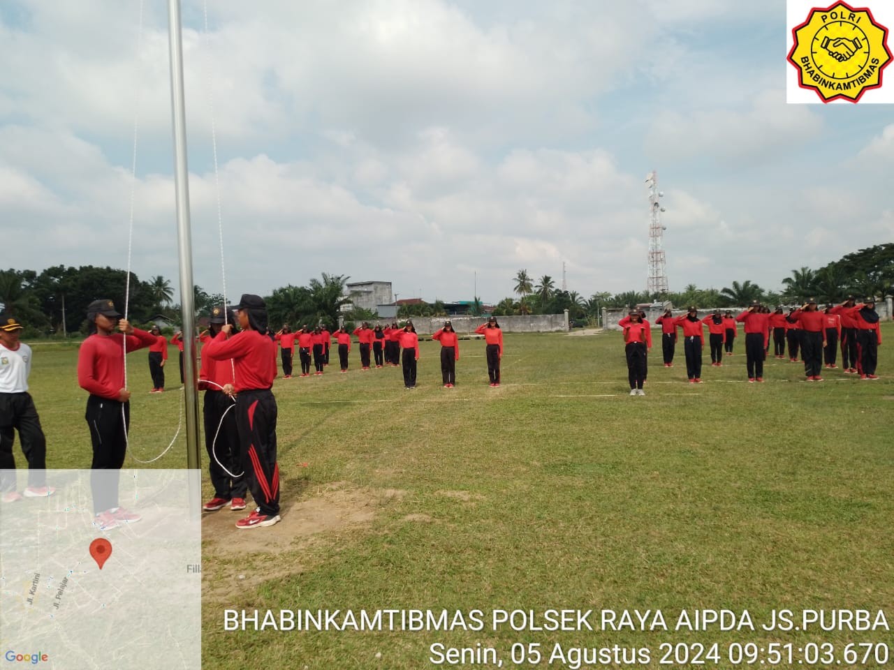 Polsek Raya Latih PASKIBRAKA Kabupaten Simalungun untuk Persiapan HUT RI ke-79