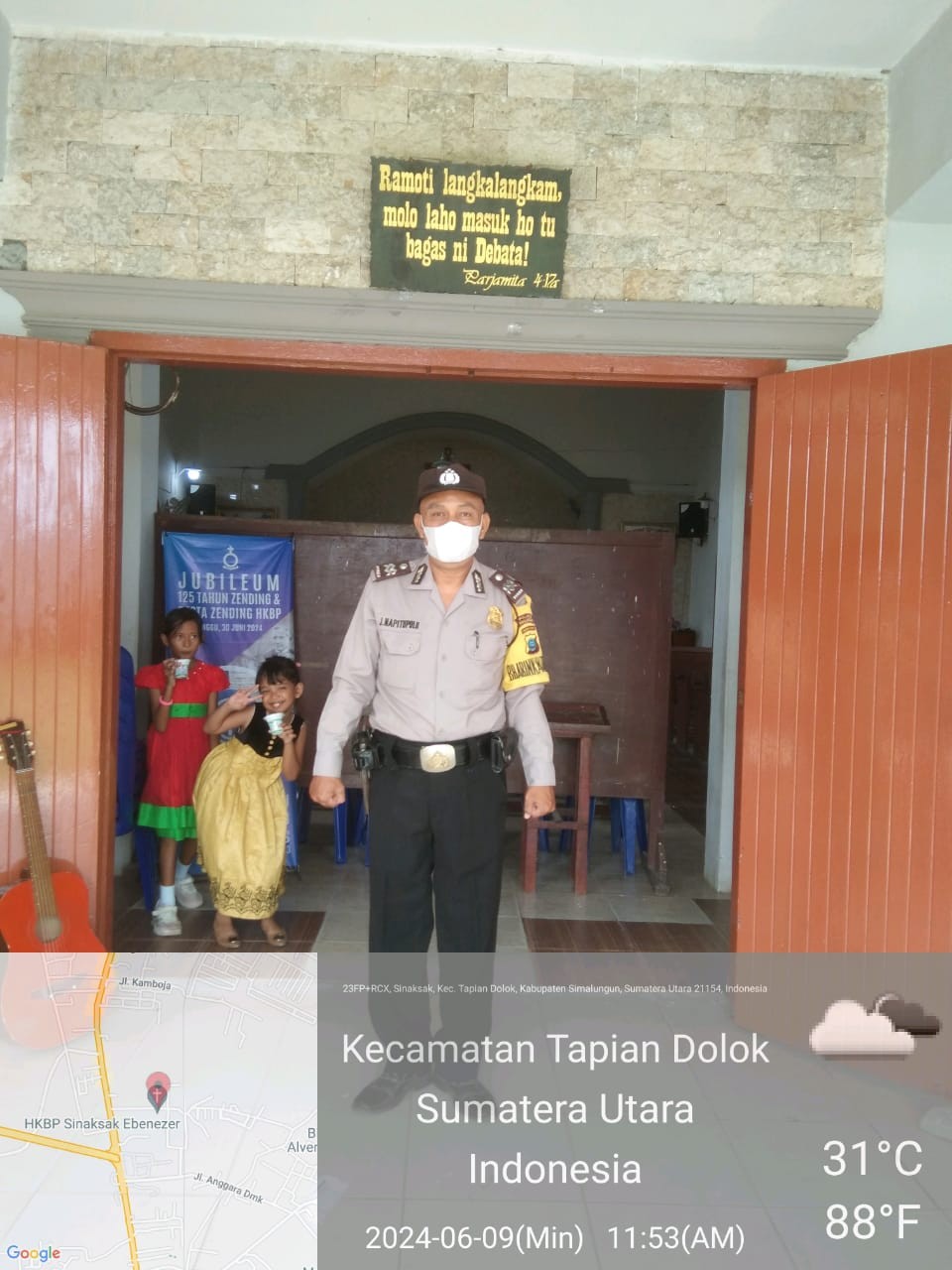 Polsek Serbalawan Gelar Patroli dan Pengamanan Ibadah Minggu di Gereja GKPS Purbasari Baringin