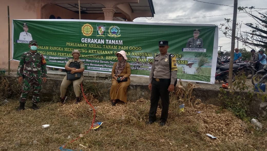 Polsek Raya Hadiri Kegiatan Gerakan Tanam dan Perluasan Areal Tanam Padi Gogo