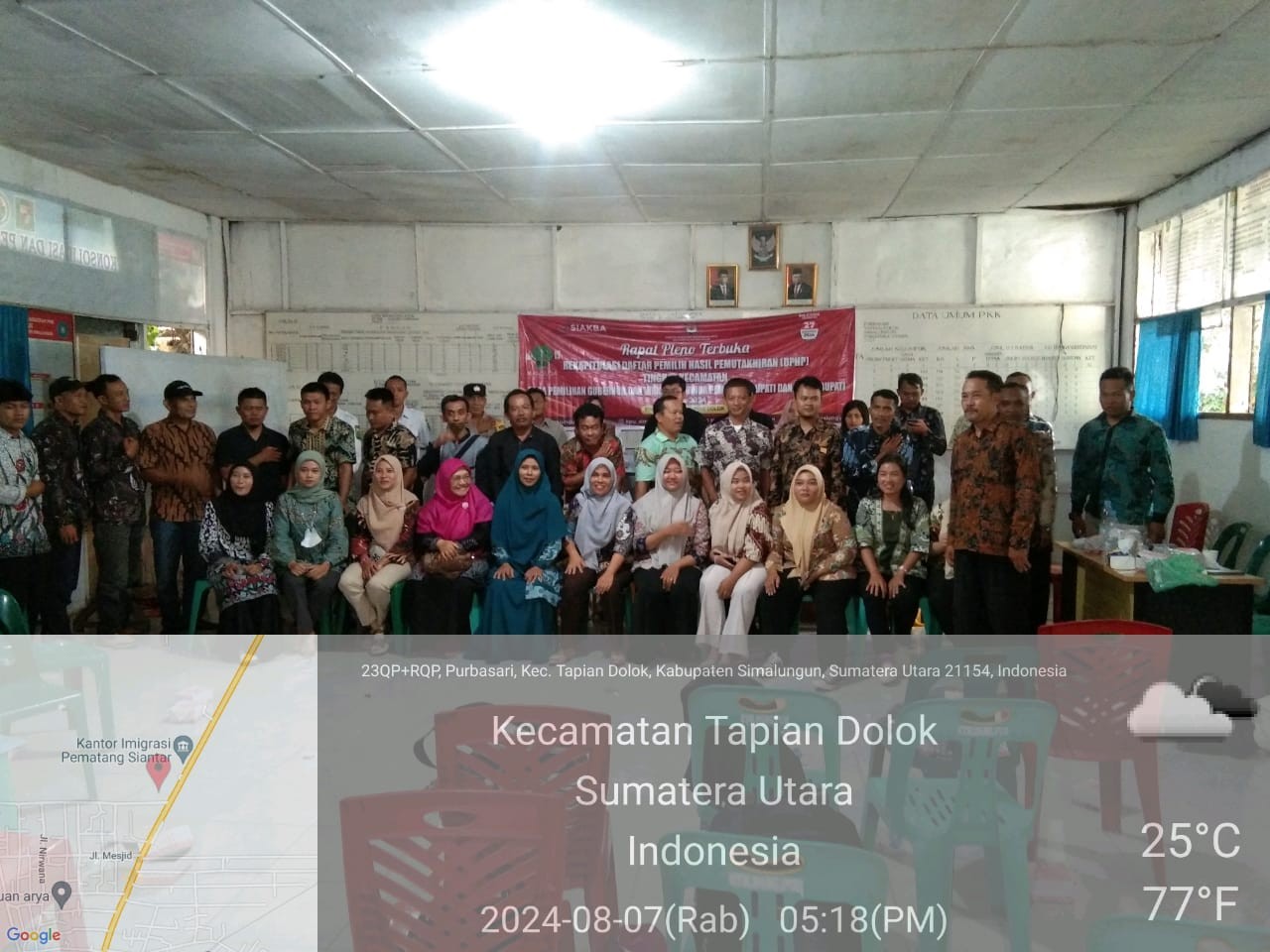 Rapat Pleno Terbuka Rekapitulasi Daftar Pemilih di Kecamatan Tapian Dolok Berlangsung Lancar dan Ama