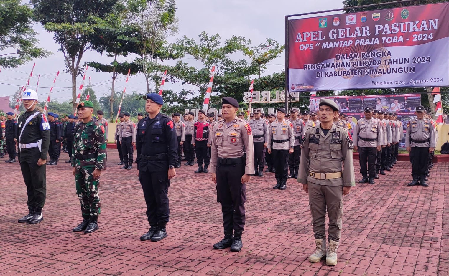 Polres Simalungun Gelar Apel Pasukan Ops \"Mantap Praja Toba - 2024\" untuk Pengamanan Pilkada 2024