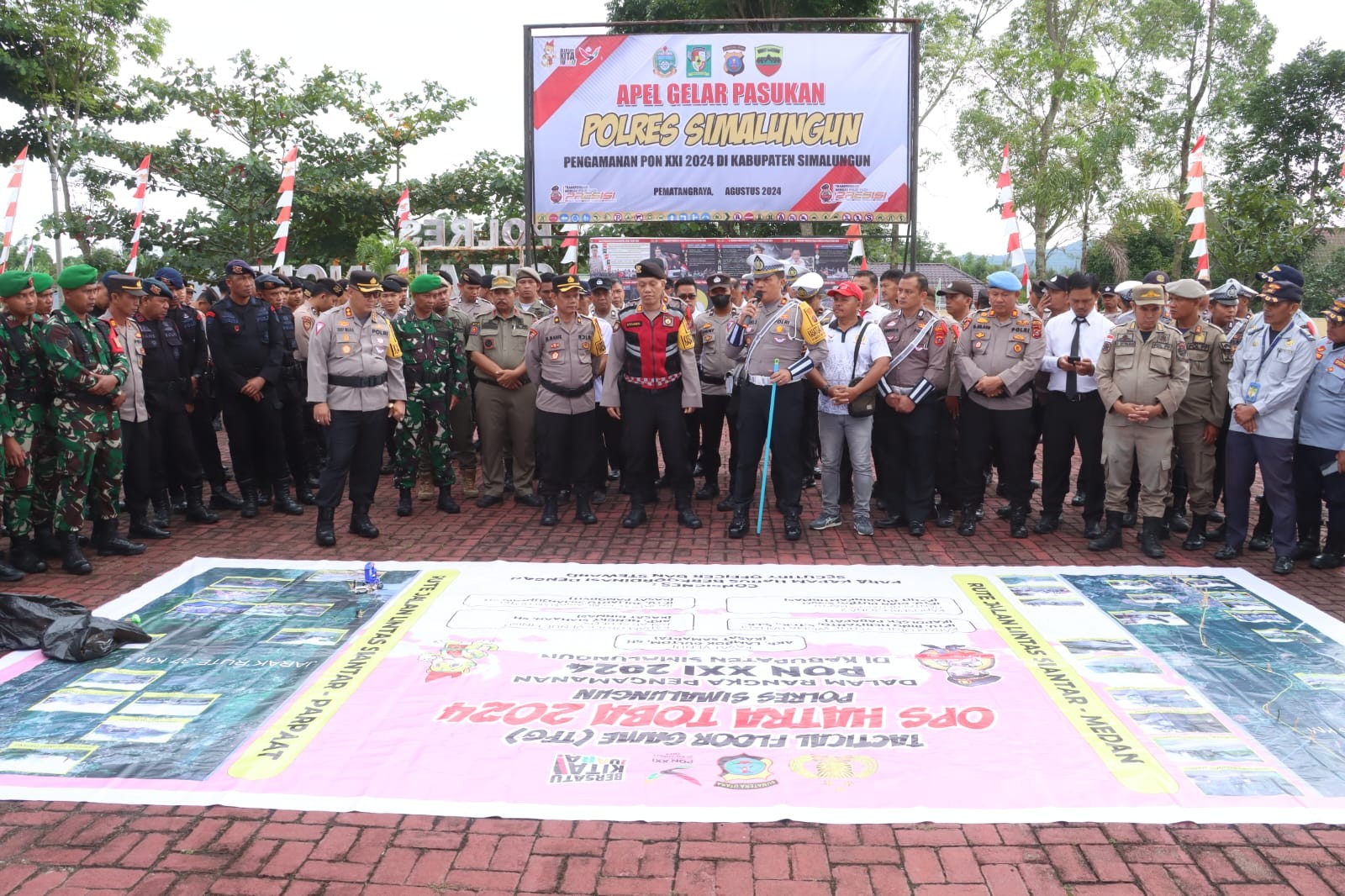 Kapolres Simalungun Pimpin Tactical Floor Game (TFG) Operasi HATRA TOBA 2024 untuk Pengamanan PON XX