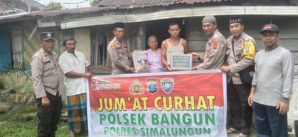 Polsek Bangun Resor Simalungun Polda Sunut Gelar Kegiatan Polri Peduli Jumat Barokah,