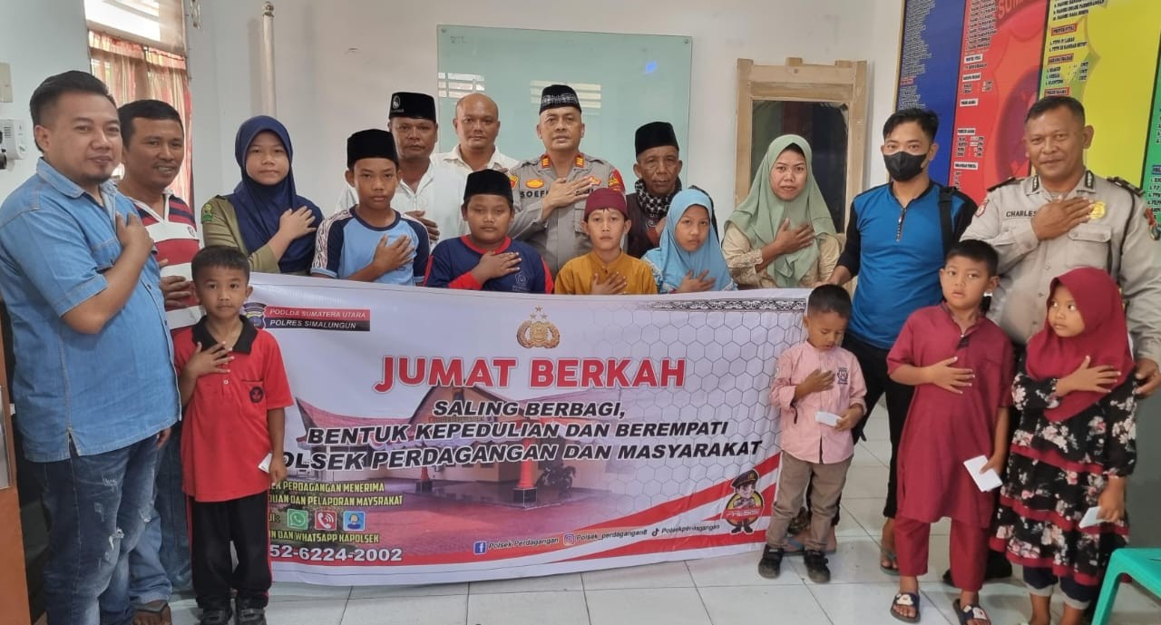 Polsek Perdagangan Gelar Jumat Barokah: Berikan Bantuan Sembako dan Santunan Anak Yatim