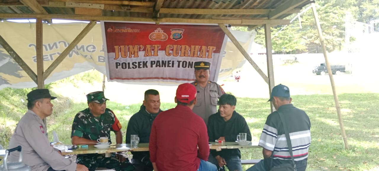 Polsek Panei Tongah Gelar Jumat Curhat,  Himbau Warga Waspada Curanmor dan Jaga Kamtibmas