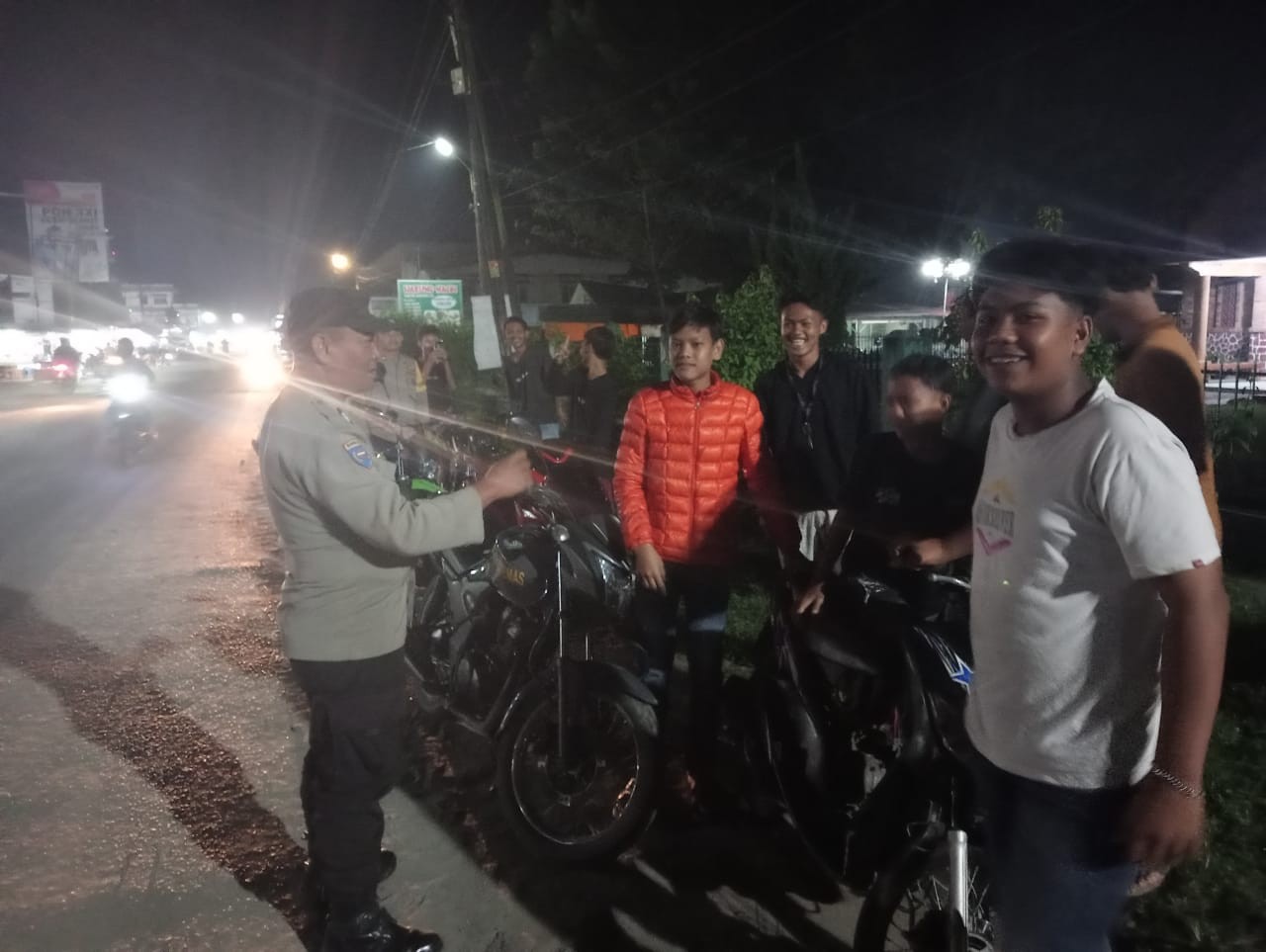 Polsek Serbalawan Patroli Malam Antisipasi Geng Motor