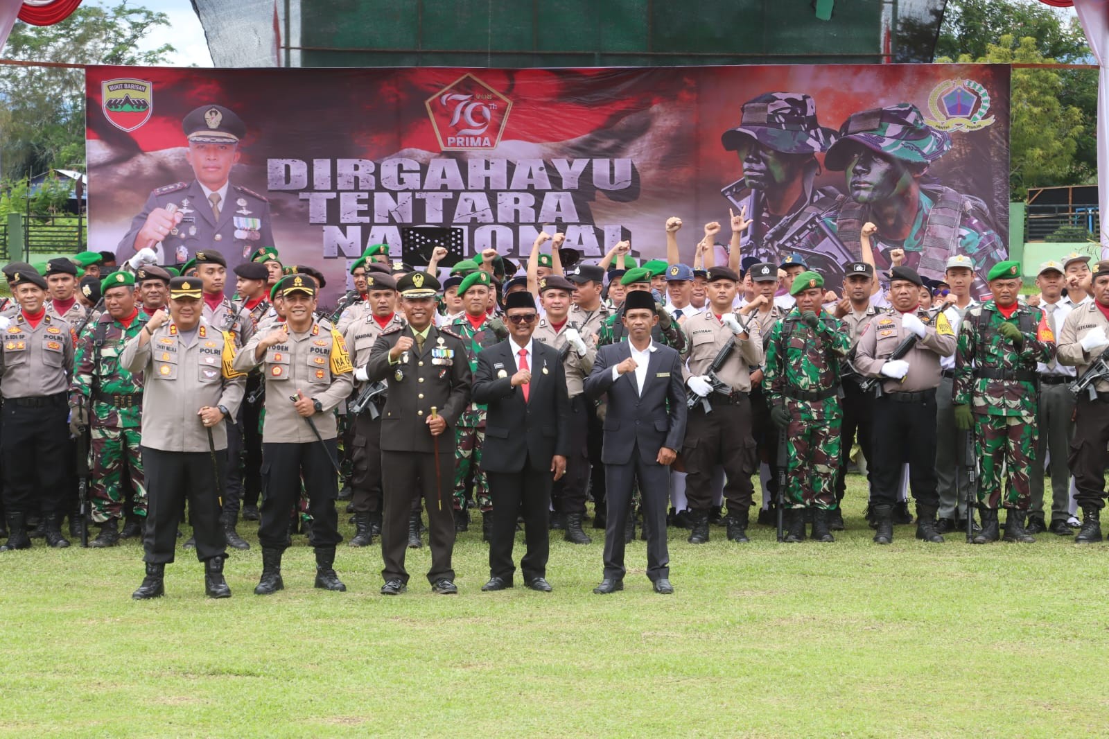 Sinergitas TNI-Polri, Kapolres Simalungun Ikuti Upacara Peringatan HUT Ke-79 TNI di Kodim 0207/SML