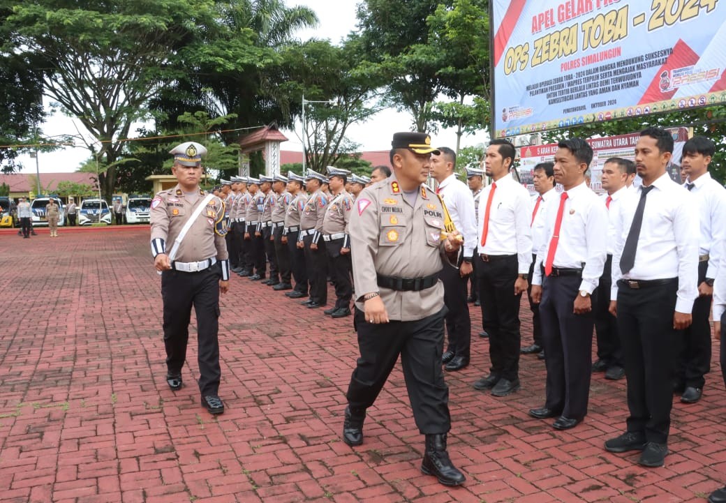 Kapolres Simalungun Pimpin Apel Gelar Pasukan Operasi Zebra Toba