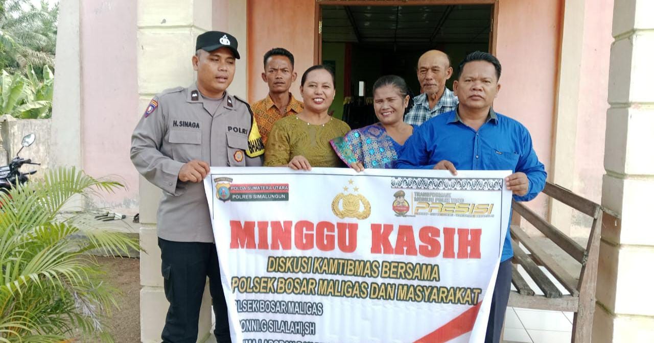 Polsek Bosar Maligas Gelar Minggu Kasih dan Amankan Ibadah di Gereja GKPI Pasar Baru