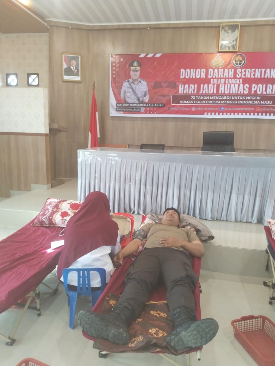 Setetes Darah, Sejuta Harapan, Polres Simalungun Gelar Donor Darah di HUT ke-73 Humas Polri