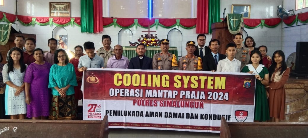 Polres Simalungun Gelar Kegiatan Cooling System di Gereja HKBP Marlawan