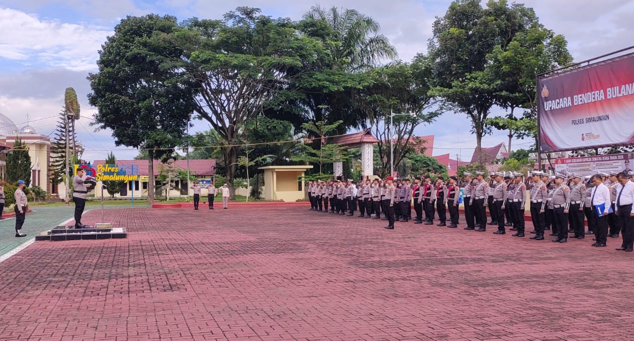 Polres Simalungun Gelar Upacara Bendera Bulanan: Perkuat Ketahanan Pangan