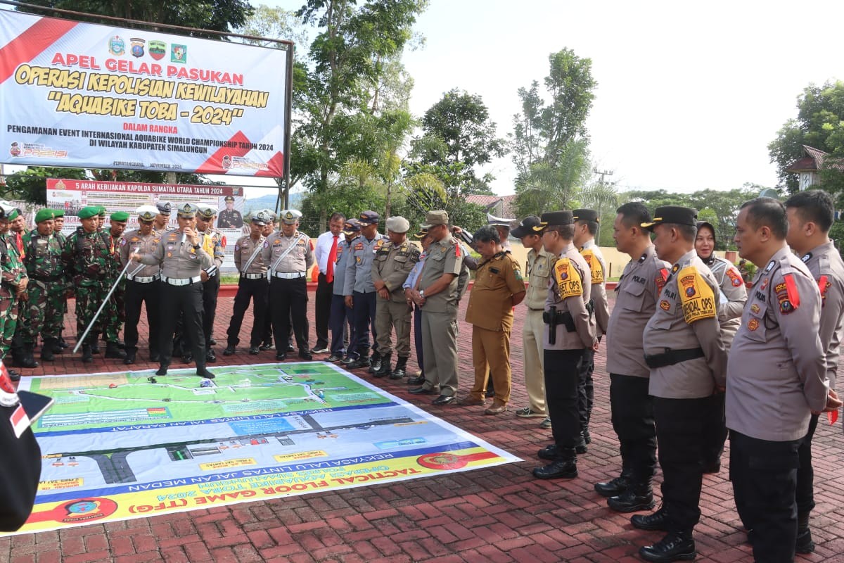 Polres Simalungun Gelar Tactical Floor Game (TFG) untuk Persiapan Operasi \"Aquabike Toba-2024\"